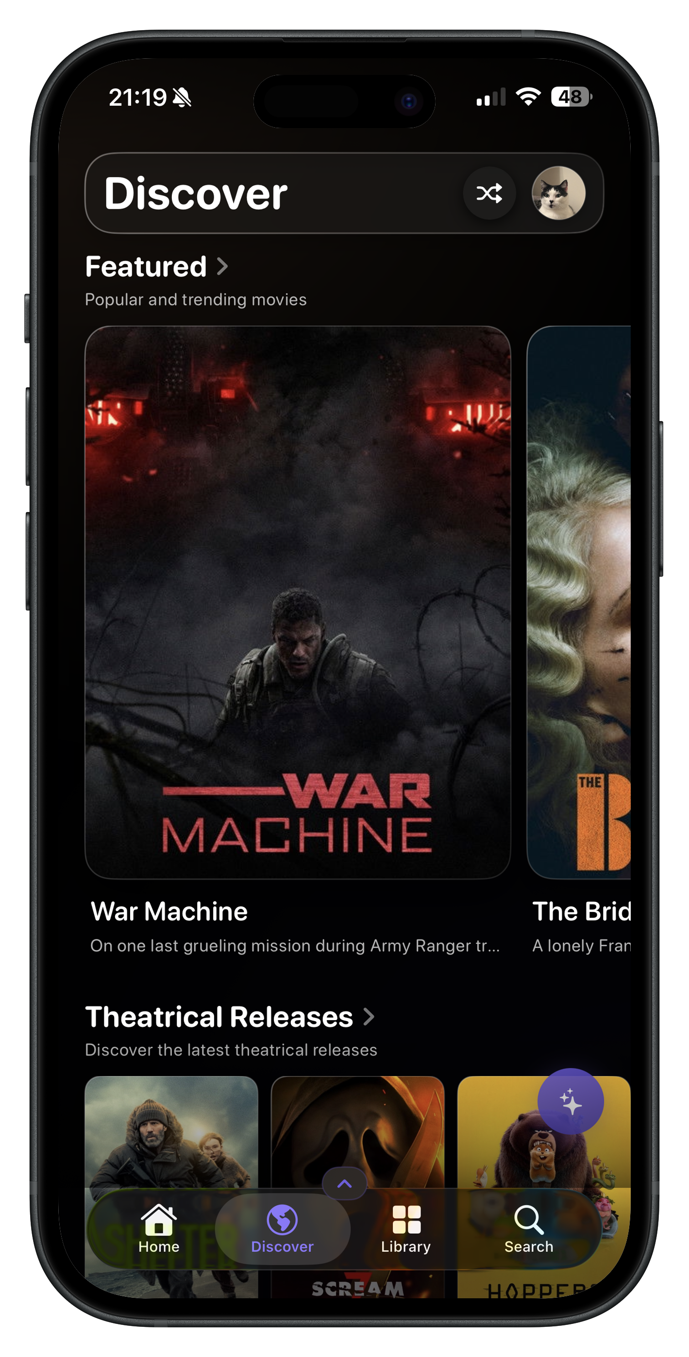 KeepUp discover screen